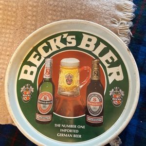 Vintage Becks Beer Tray The Number One Imported Beer 13"